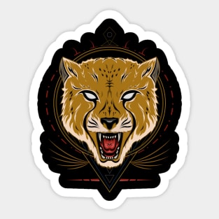 Angry cheetah vector art Sticker